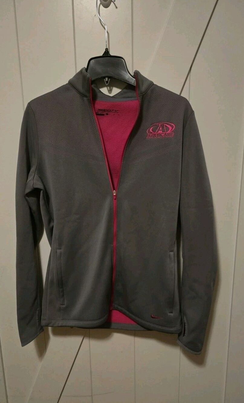 Nike Sweater Large  Adult Gray Full Zip Golf Stretch Pockets Advocar Logo Womens